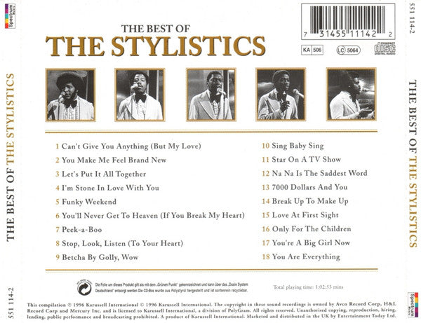 The Stylistics : The Best Of The Stylistics (CD, Comp, RE)
