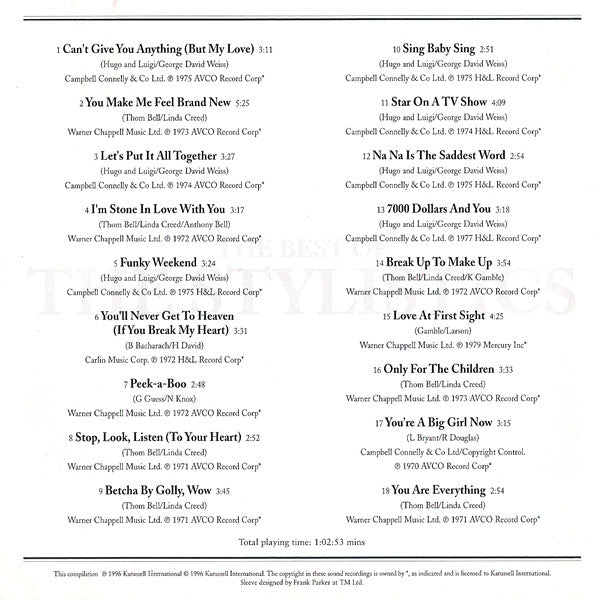 The Stylistics : The Best Of The Stylistics (CD, Comp, RE)