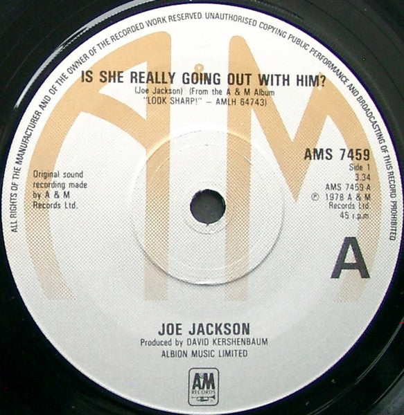 Joe Jackson : Is She Really Going Out With Him? (7", Single, RE)