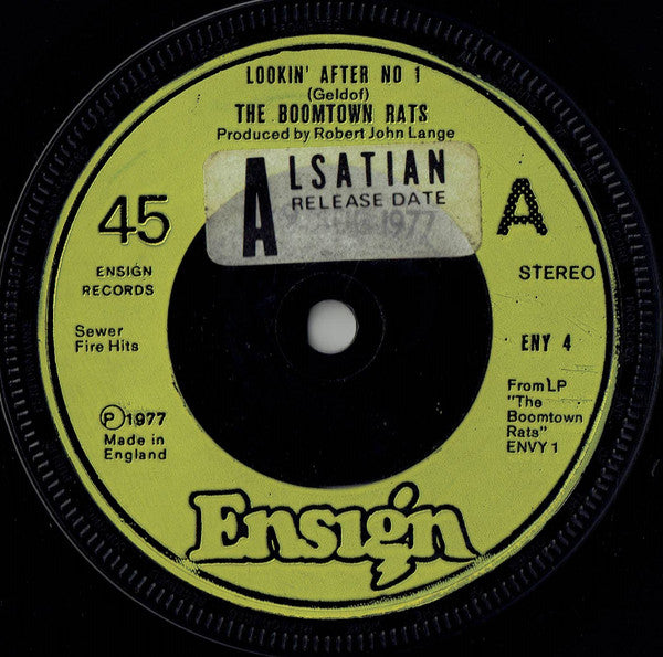 The Boomtown Rats : Lookin' After No. 1 (7", Single, Gre)