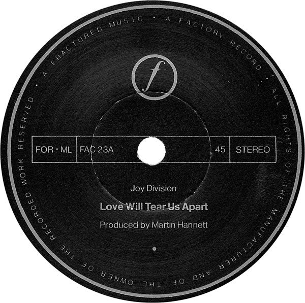 Joy Division : Love Will Tear Us Apart (7", Single, Tra)