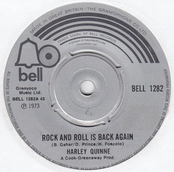 Harley Quinne : Rock And Roll Is Back Again (7", Single)
