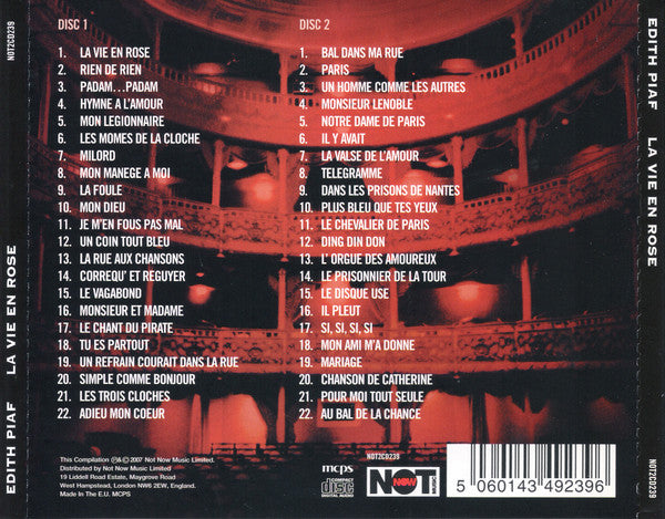 Edith Piaf : La Vie En Rose (44 Titres Origineaux) (2xCD, Comp)