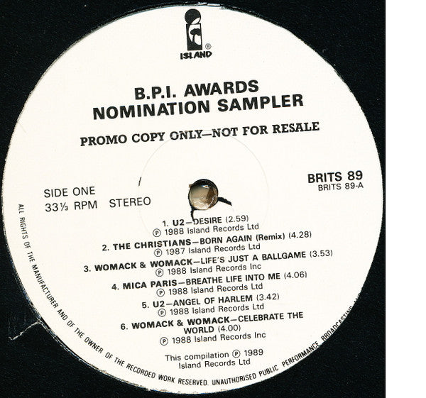 Various : B.P.I. Awards Nomination Sampler (LP, Album, Promo, Smplr)