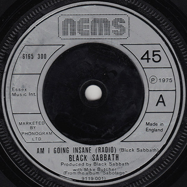 Black Sabbath : Am I Going Insane (Radio) (7", Single)