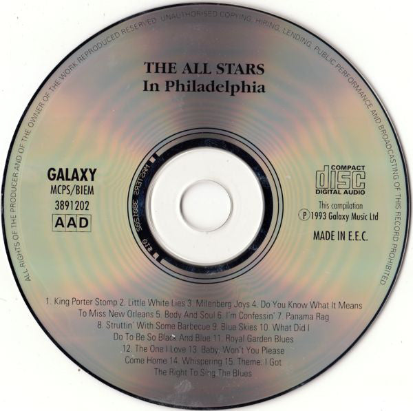 Louis Armstrong And His All-Stars : The All Stars In Philadelphia (CD, Mono)