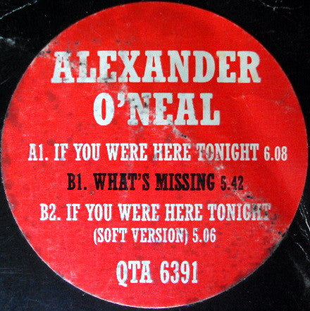 Alexander O'Neal : If You Were Here Tonight (12", Sti)
