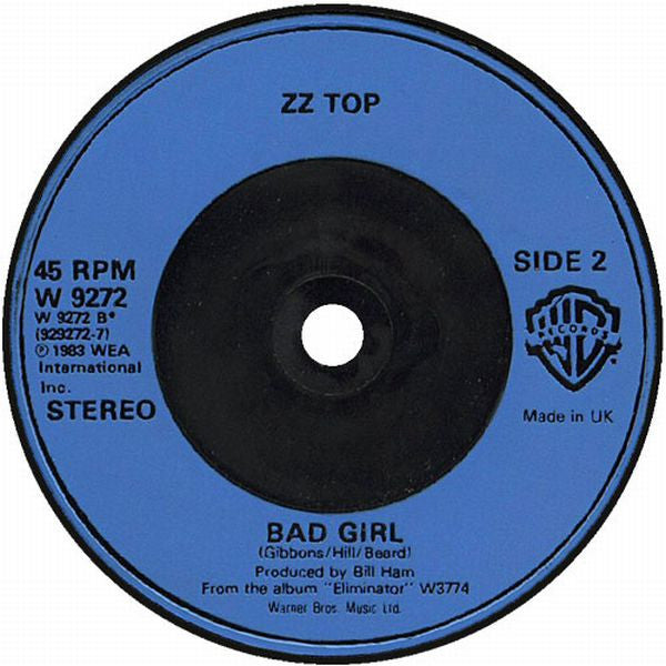 ZZ Top : Legs (7", Single, RE, Blu)