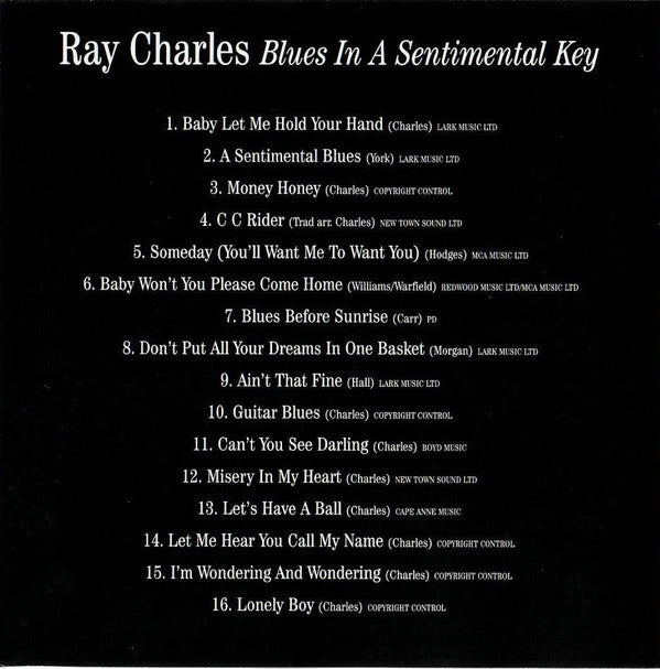 Ray Charles : Blues In A Sentimental Key (CD, Comp)