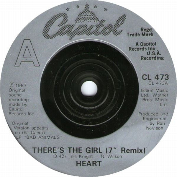 Heart : There's The Girl (7", Single)