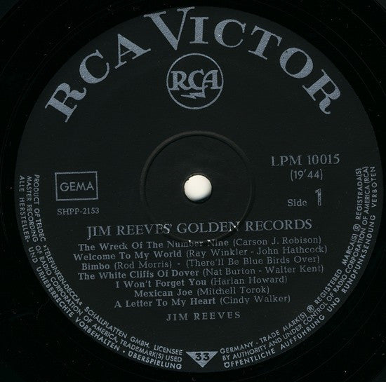 Jim Reeves : Jim Reeves' Golden Records (LP, Comp, Mono)