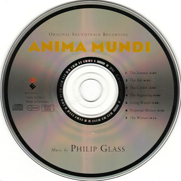 Philip Glass : Anima Mundi (Original Soundtrack Recording) (CD, Album, RP)