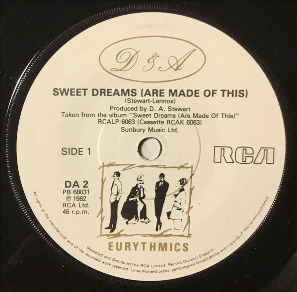 Eurythmics : Sweet Dreams (Are Made Of This) (7", Single, Sol)