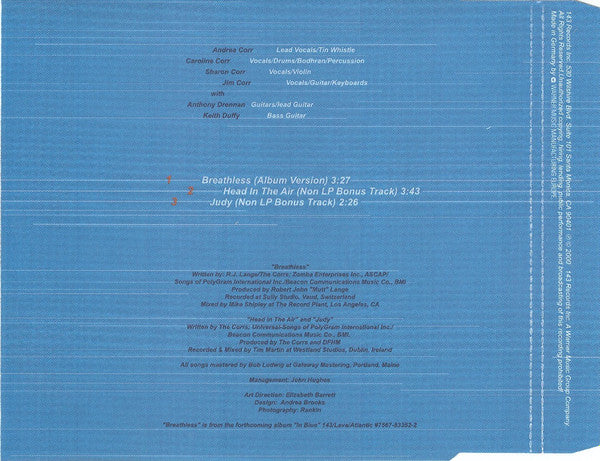 The Corrs : Breathless (CD, Single)