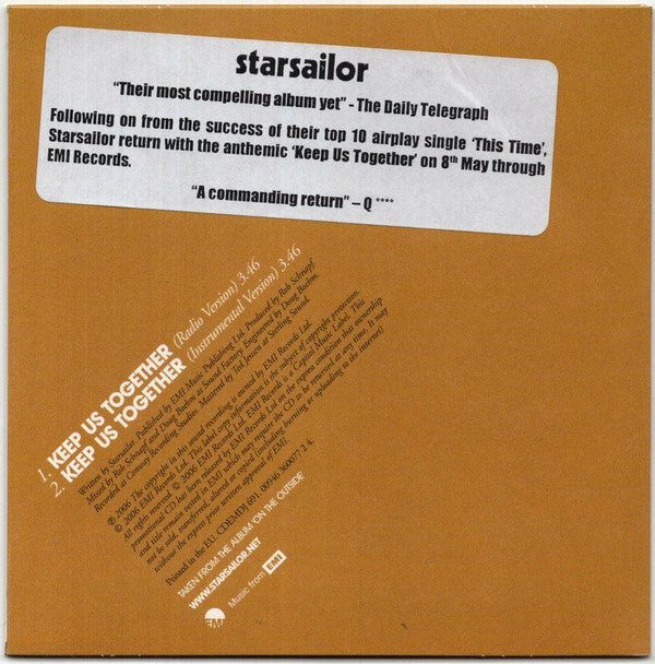 Starsailor : Keep Us Together (CD, Single, Promo)