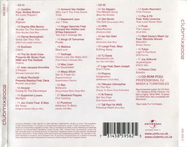 Various : Clubmix 2002 (2xCD, Mixed)