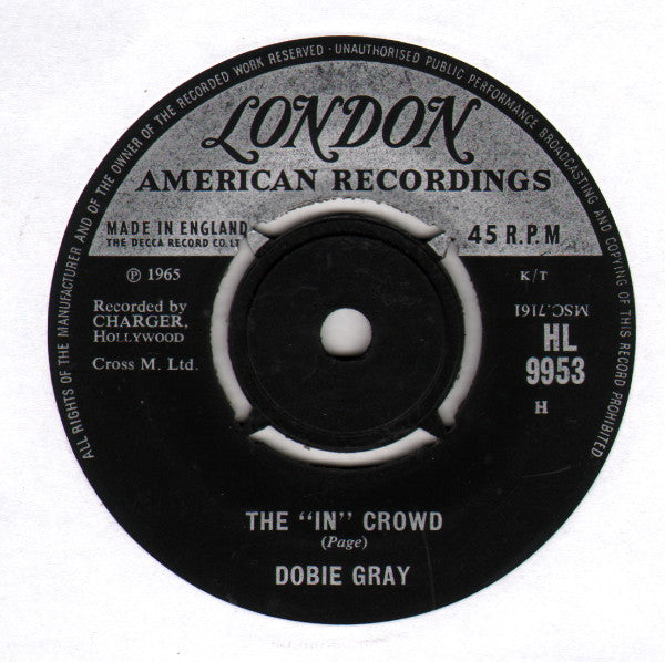 Dobie Gray : The "In" Crowd (7", H)