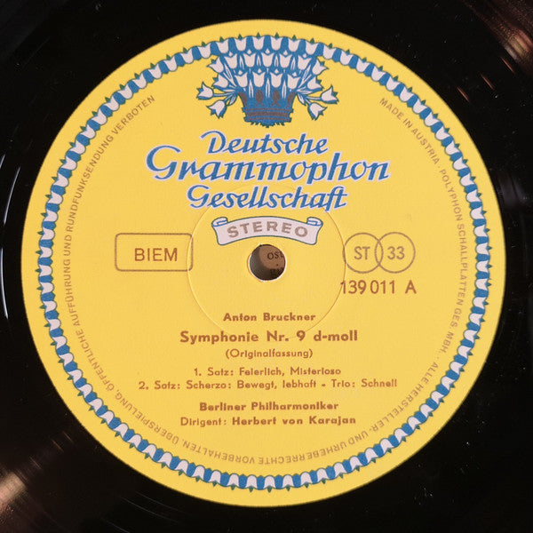Anton Bruckner - Berliner Philharmoniker, Herbert von Karajan : Symphonie Nr. 9 D-moll (LP)