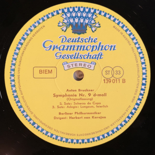 Anton Bruckner - Berliner Philharmoniker, Herbert von Karajan : Symphonie Nr. 9 D-moll (LP)