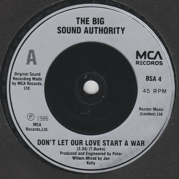 Big Sound Authority : Don't Let Our Love Start A War (7", Single)