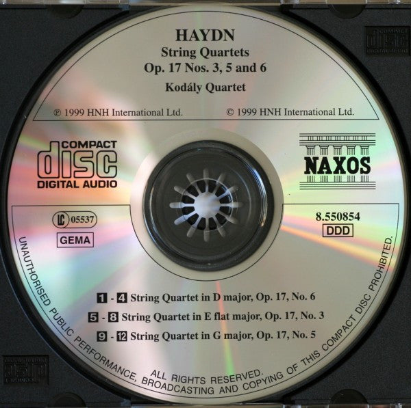 Joseph Haydn / Kodály Quartet : String Quartets Op.17, Nos. 3, 5 And 6 (CD, Album)