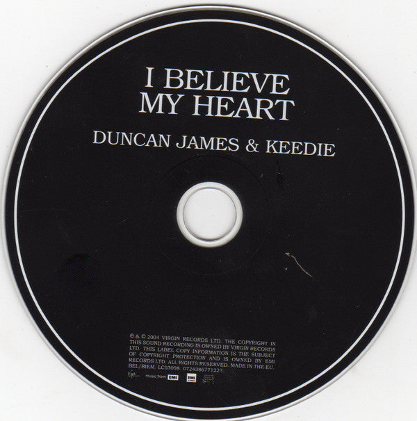 Duncan James & Keedie : I Believe My Heart (CD, Single)