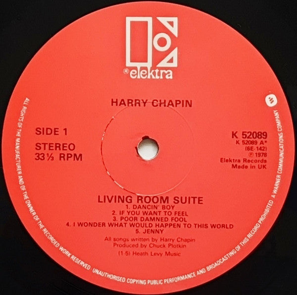 Harry Chapin : Living Room Suite (LP, Album, RE, Red)