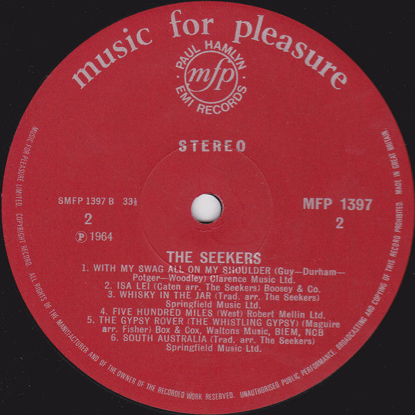 The Seekers : Roving With The Seekers (LP, Album, RE)