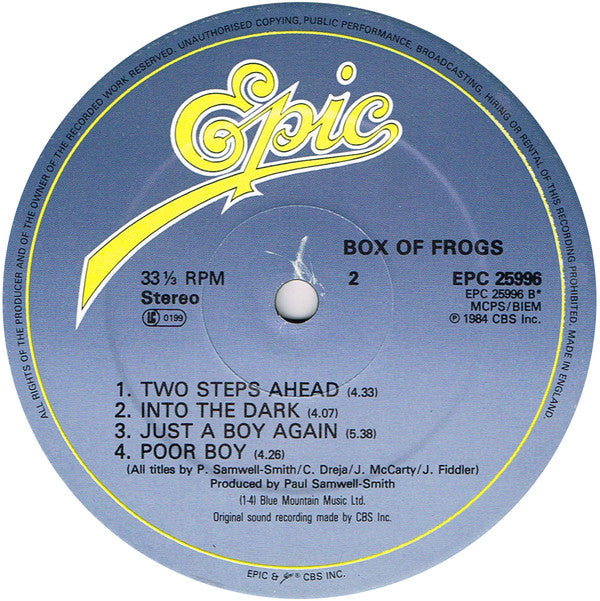 Box Of Frogs : Box Of Frogs (LP, Album)