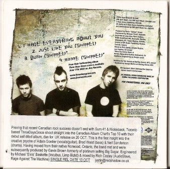 Three Days Grace : Album Sampler (CD, Enh, Promo, Smplr)
