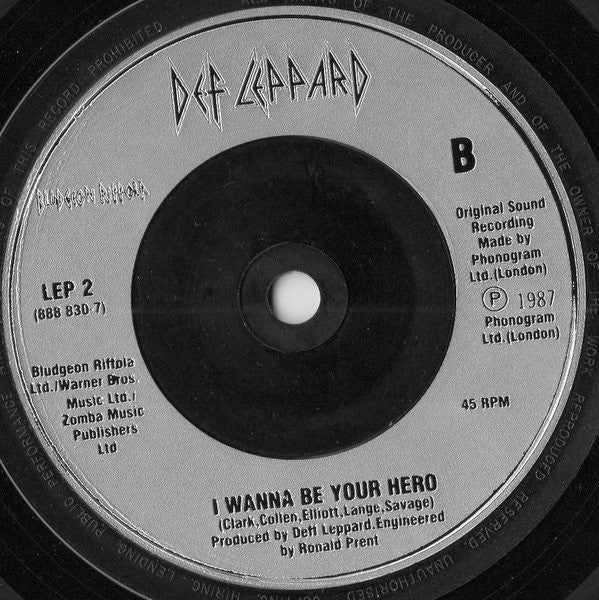 Def Leppard : Pour Some Sugar On Me (7", Single)