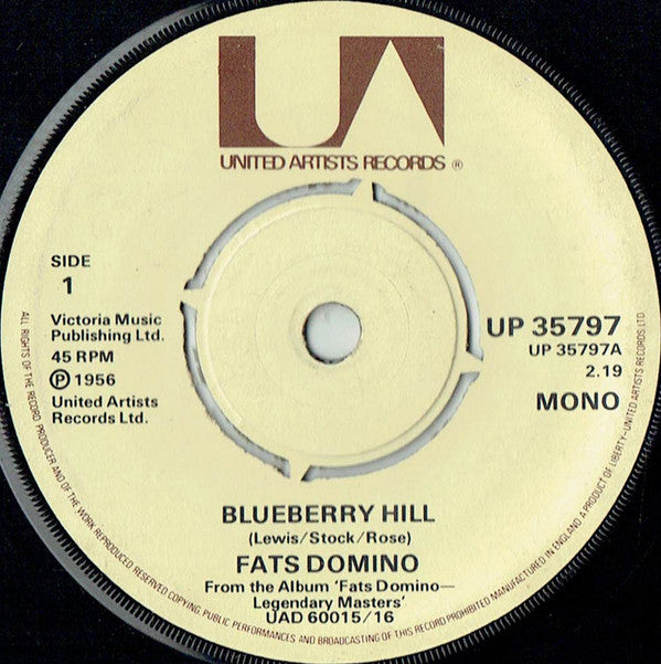 Fats Domino : Blueberry Hill (7", Single, Mono, Pus)