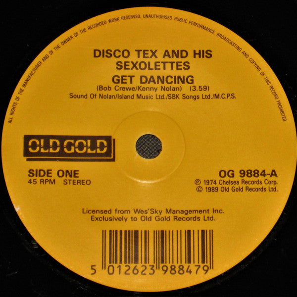 Disco Tex And His Sexolettes* : Get Dancing / I Wanna Dance Witchoo (7", Single)