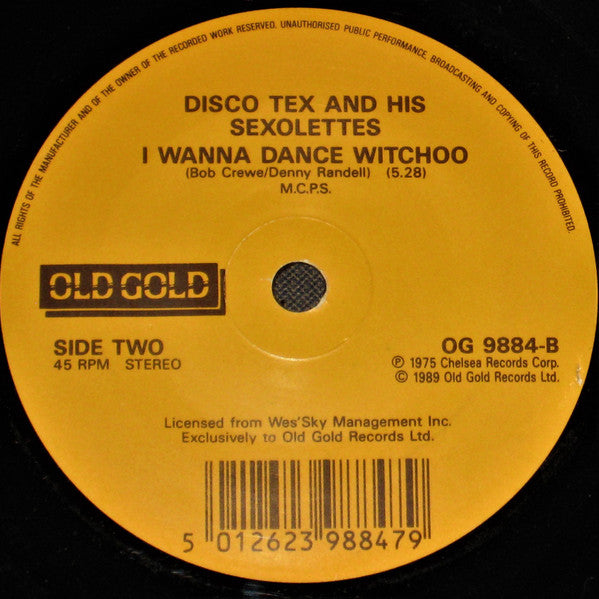 Disco Tex And His Sexolettes* : Get Dancing / I Wanna Dance Witchoo (7", Single)