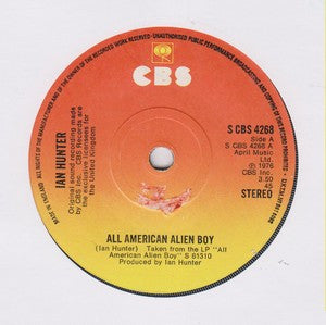 Ian Hunter : All American Alien Boy (7", Single, Sol)