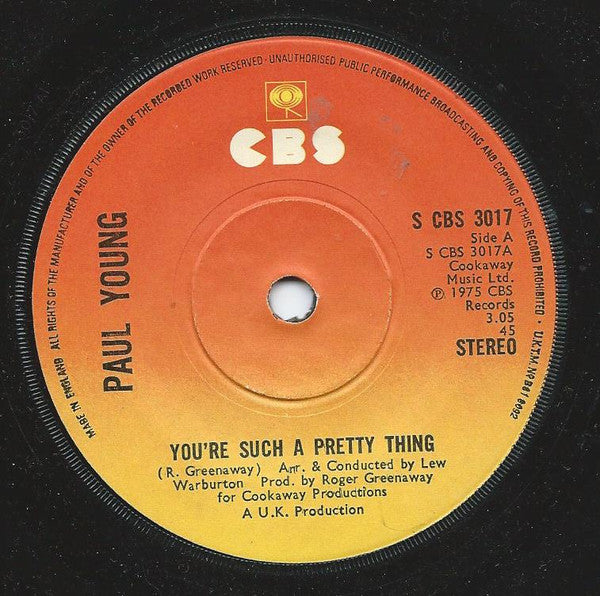 Paul Young (2) : You're Such A Pretty Thing (7")