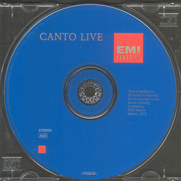 Coro De Monjes Del Monasterio De Santo Domingo De Silos : Canto Live (CD, Album, RM)