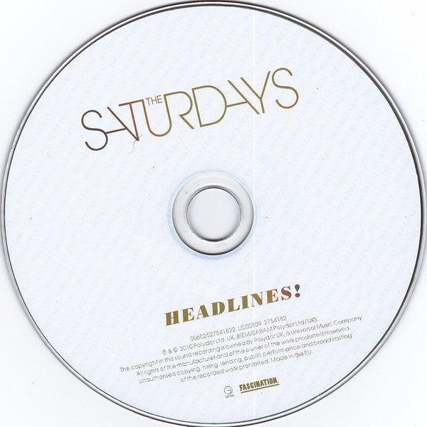 The Saturdays : Headlines! (CD, Album, Enh, RE)