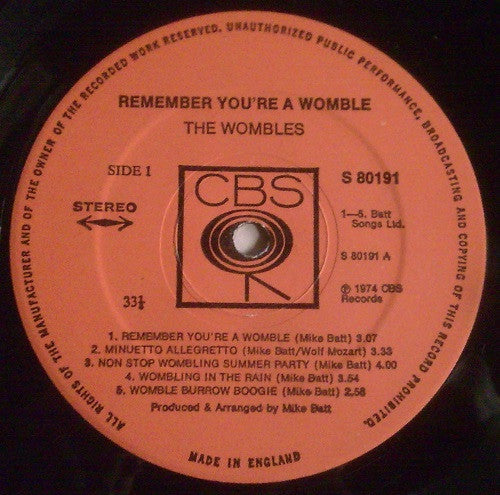 The Wombles : Remember You're A Womble (LP)