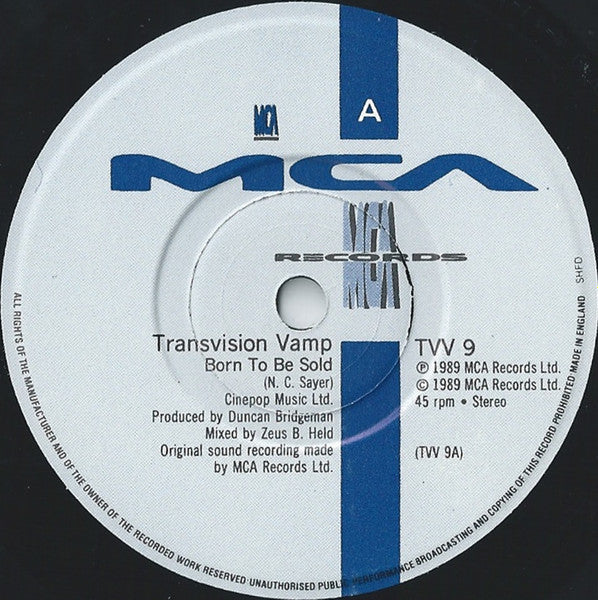 Transvision Vamp : Born To Be Sold (7", Single, Pap)