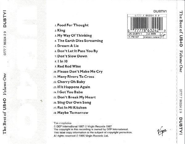 UB40 : The Best Of UB40 - Volume One (CD, Comp)