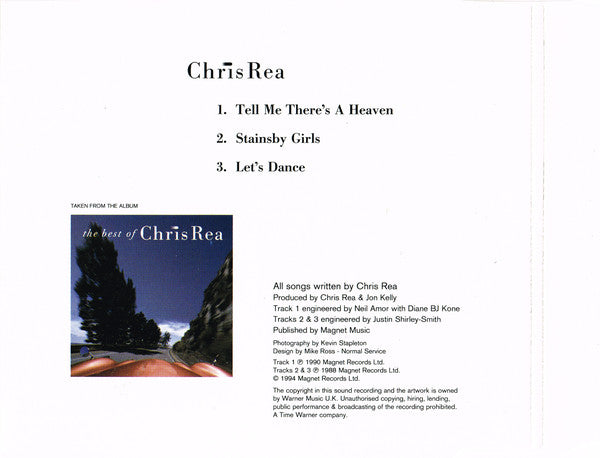 Chris Rea : Tell Me There's A Heaven (CD, Single, RE)