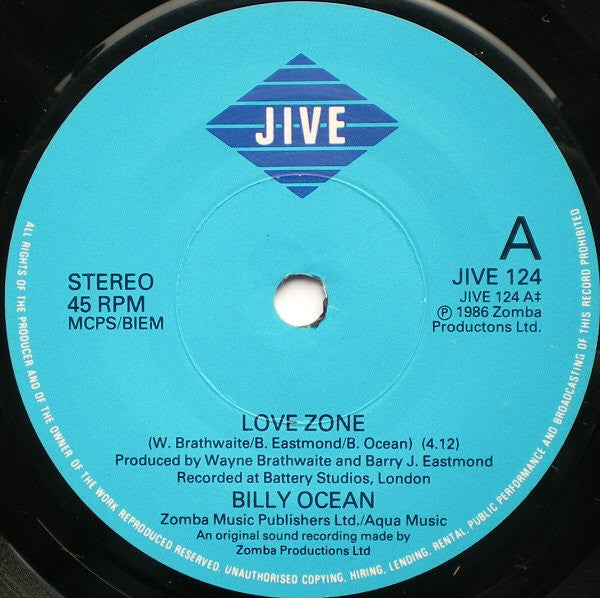 Billy Ocean : Love Zone (7", Single)