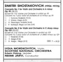 Dmitri Shostakovich - Lydia Mordkovitch, Royal Scottish National Orchestra, Neeme Järvi : Violin Concertos No 1 Op.99 · No 2 Op.129 (CD, Album)