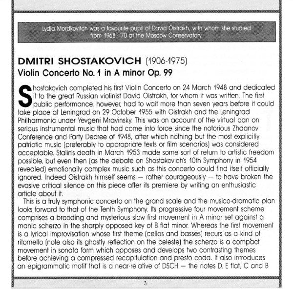 Dmitri Shostakovich - Lydia Mordkovitch, Royal Scottish National Orchestra, Neeme Järvi : Violin Concertos No 1 Op.99 · No 2 Op.129 (CD, Album)