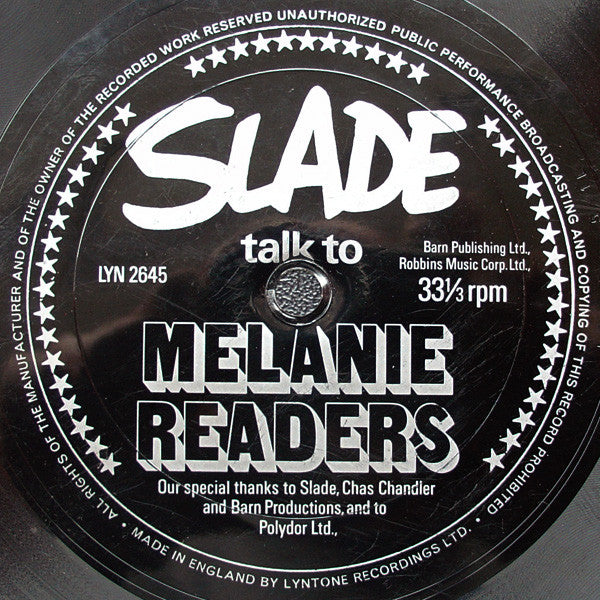 Slade : Slade Talk To Melanie Readers (Flexi, 7", S/Sided)