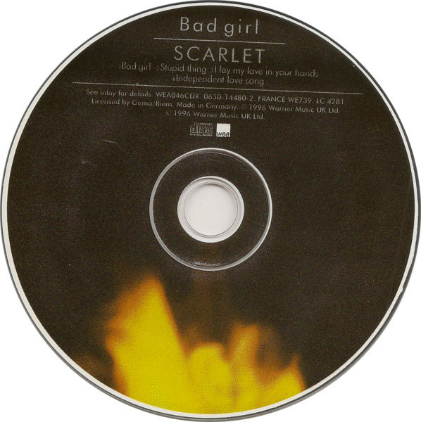 Scarlet (2) : Bad Girl (CD, Single)