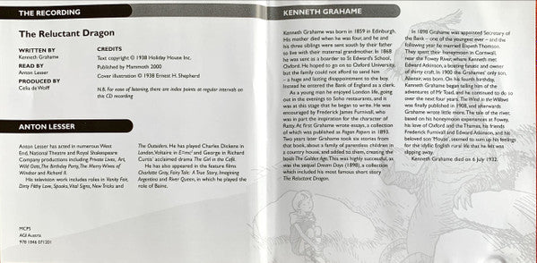 Kenneth Grahame Read By Anton Lesser : The Reluctant Dragon (CD, RE)