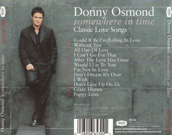 Donny Osmond : Somewhere In Time (Classic Love Songs) (CD, Album, S/Edition, Dis)