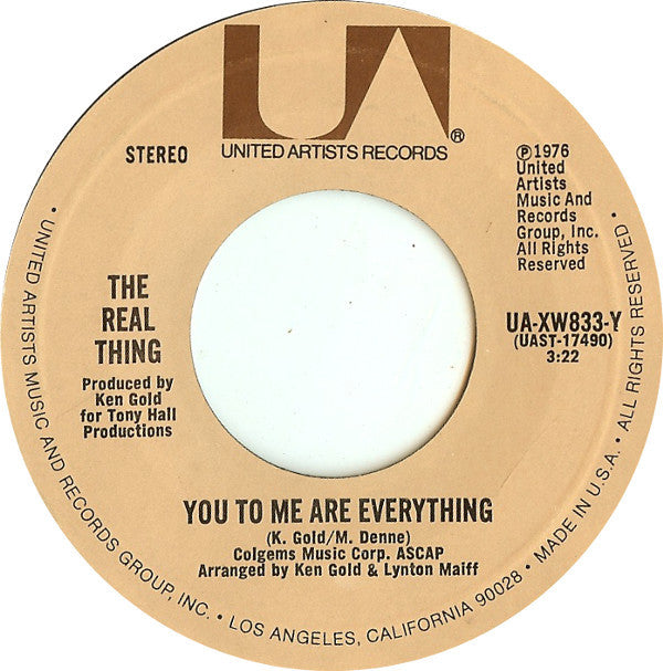 The Real Thing : You To Me Are Everything / Keep An Eye (On Your Best Friend) (7", Single, Styrene)
